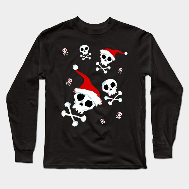 Santa Skull Christmas Skulls Long Sleeve T-Shirt by DARSHIRTS